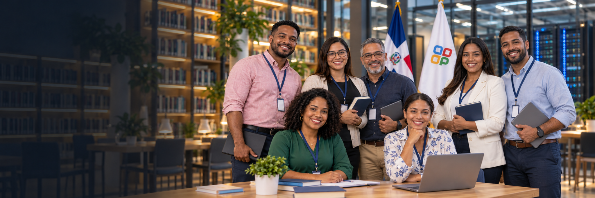 Equipo docente de PyMESPRESS en un entorno de aprendizaje y tecnología